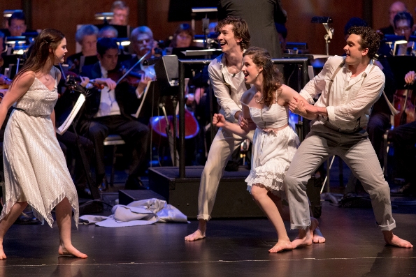 A magic potion undoes two pairs of young lovers in 'A Midsummer Night's Dream,'  semi-staged with N.C. orchestral and choral forces. (Michael Zirkle )